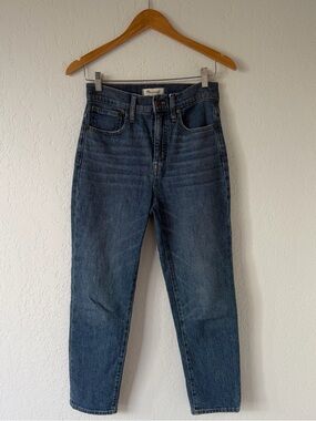 Madewell High-Rise Straight Leg Jeans - Dark Blue Denim